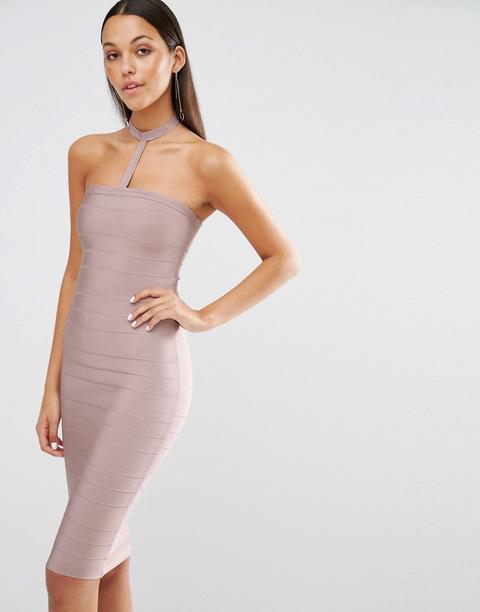 Vestido Ajustado Con Gargantilla Y Arnés De Missguided