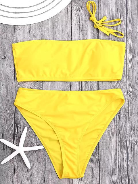 Bikini Imbottito A Fascia Con Taglio Alto