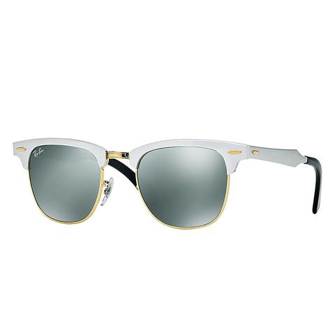 Clubmaster Aluminum Unisex Sunglasses Lentes: Gris, Montura: Plata