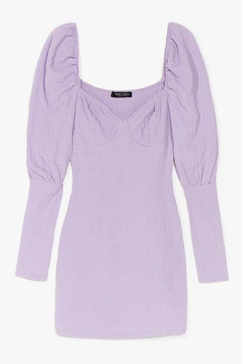 Womens Cupped Puff Sleeve Bodycon Mini Dress