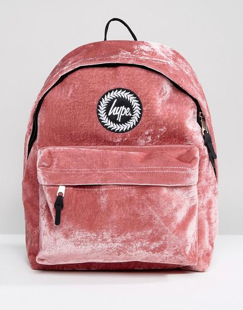 Mochila De Terciopelo En Rosa Polvareda Exclusiva De Hype