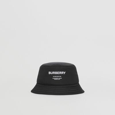 Sombrero De Pesca En Nailon Con Estampado Horseferry (negro) | Burberry® Oficial