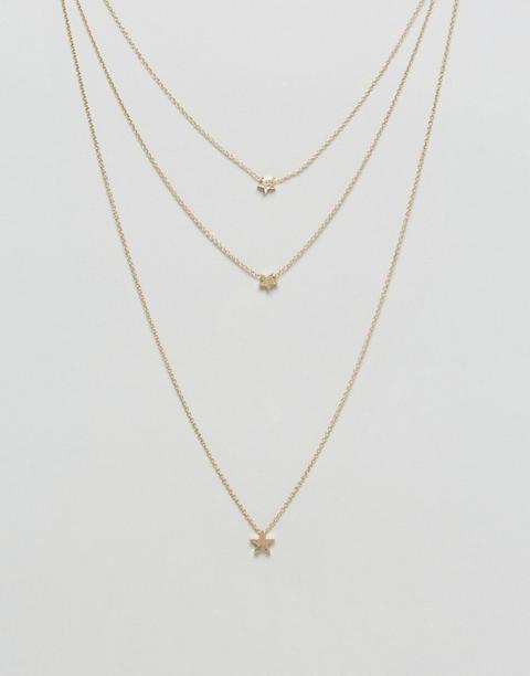 Nylon - Collana Multifilo Con Stelle - Oro