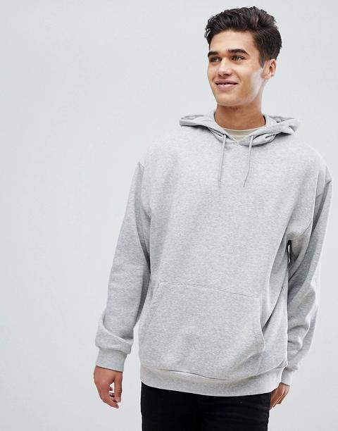 Sudadera Con Capucha Extragrande En Gris Marga De Asos