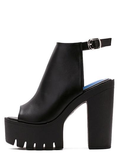 Pumps Grueso Casual - Negro