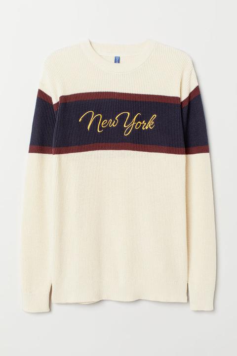 Pullover Mit Colourblocking - Beige - Herren