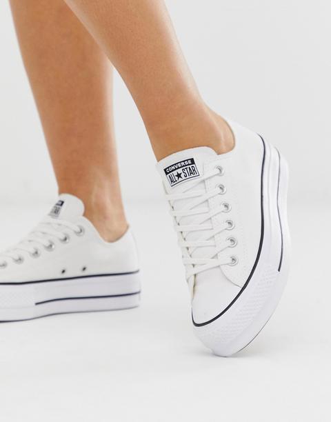 Zapatillas Con Plataforma En Blanco Chuck Taylor Ox De Converse