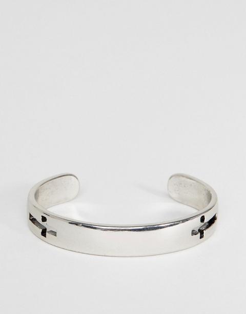 Icon Brand - Bracciale Rigido Con Croci Argento - Argento