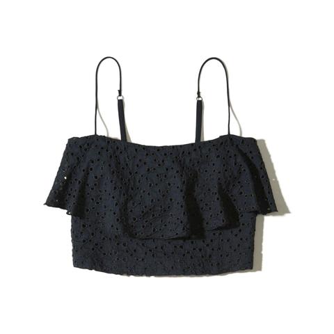 Ruffle Eyelet Crop Top