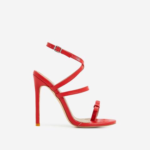leather barely there heels