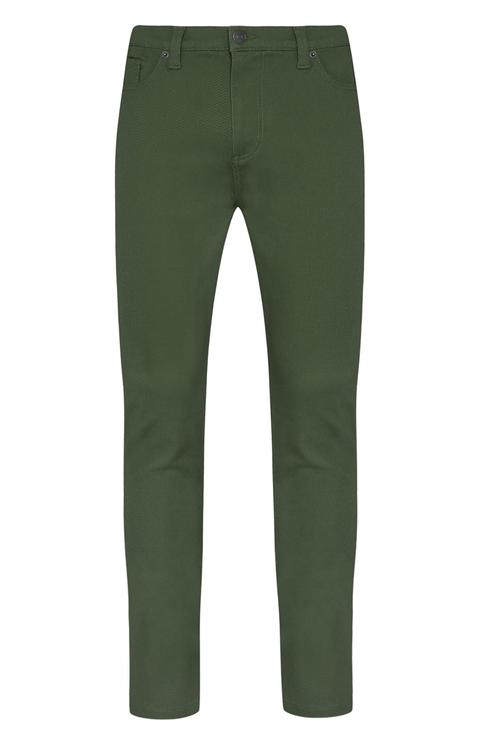 Pantalón Pitillo De Sarga Verde