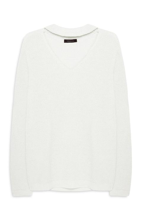 White Cut Out Jumper