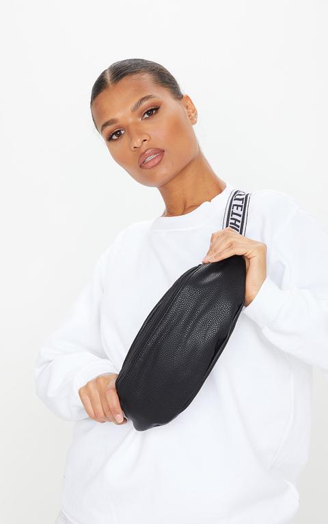 Prettylittlething Black Elastic Bum Bag