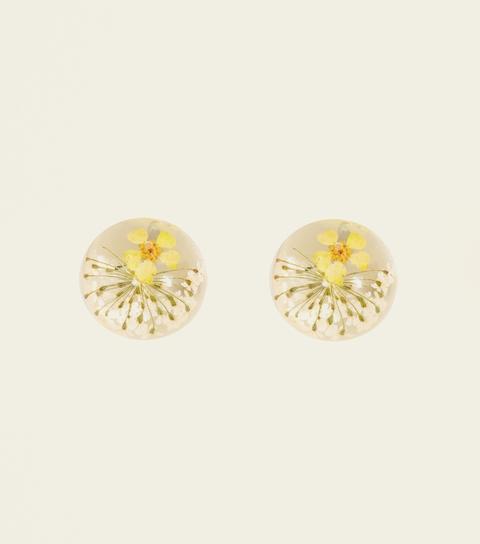 Mid Pink Dried Flower Stud Earrings New Look