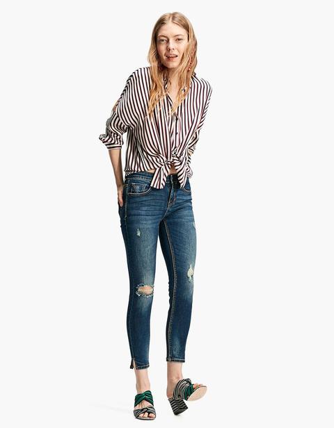 Skinny Denim Basic Jeans Medio