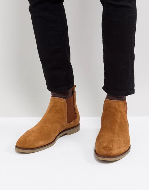Dune Chelsea Boots In Tan Suede - Tan