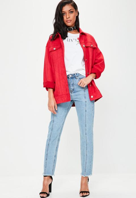 Blue Riot High Rise Seam Front Mom Jeans