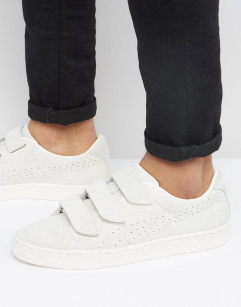 Zapatillas Con Detalle De Velcro En Blanco Basket Premium 36318502 De Puma