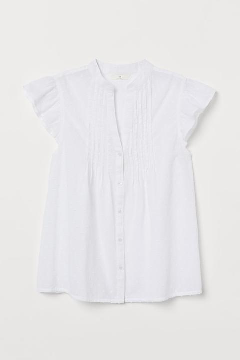 Pin-tuck Blouse - White