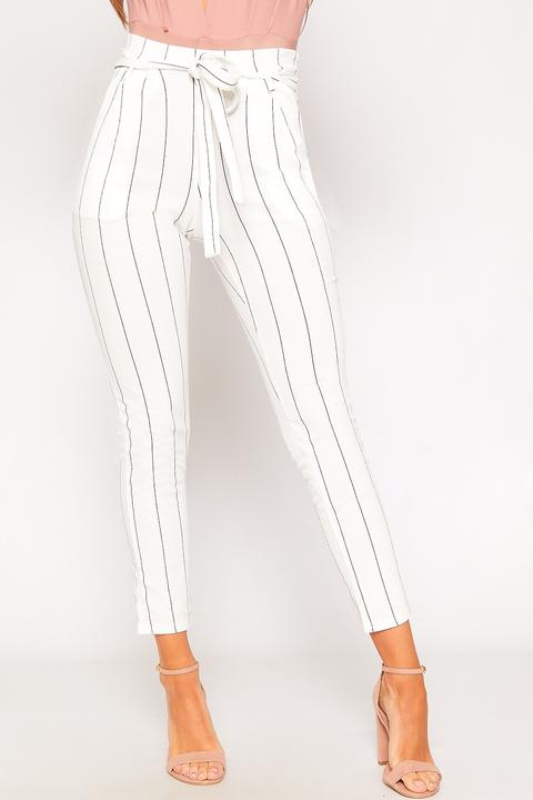 Alondra Striped Paperbag Trousers