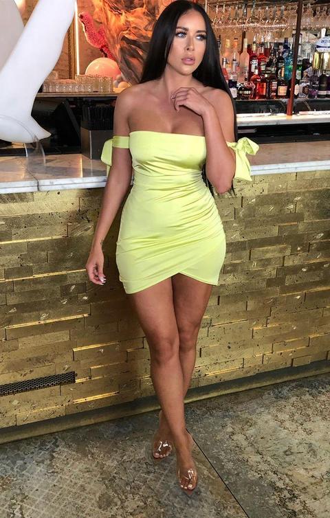 bardot wrap mini dress