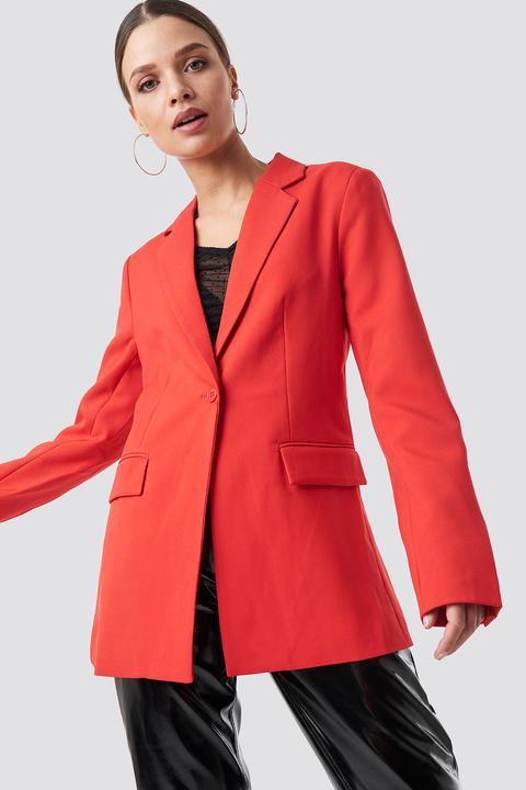 Na-kd Classic Padded Shoulder Blazer - Red