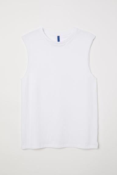 H & M - Camiseta Sin Mangas - Blanco