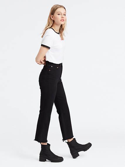 Ribcage Crop Flare Jeans - Black from Levi's on 21 Buttons