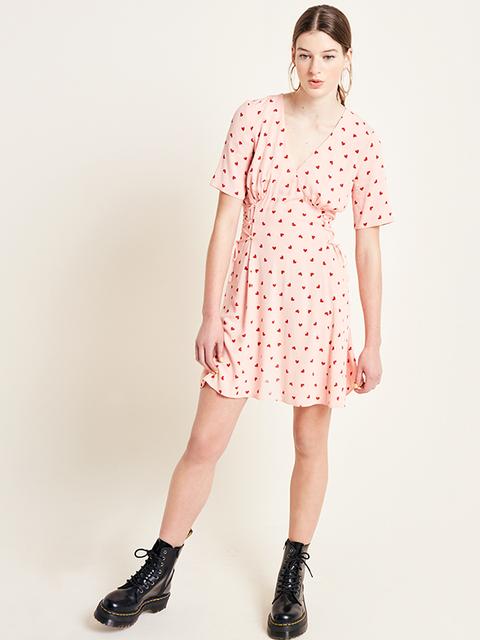 Pink Heart Clover Mini Dress