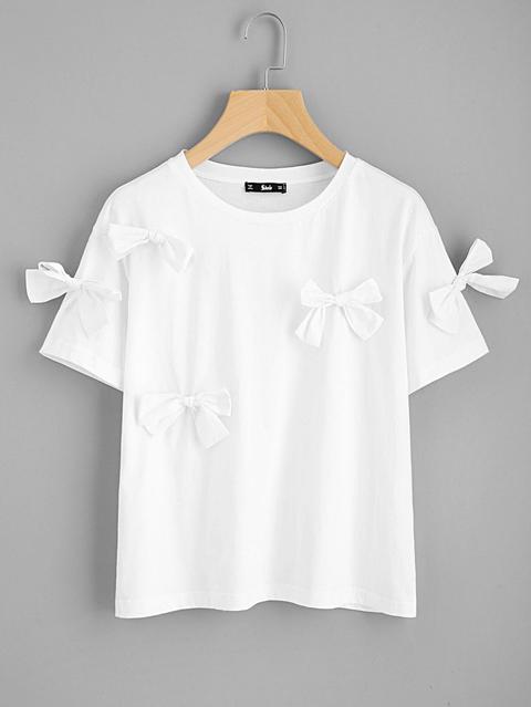 Bow Embellished T-shirt