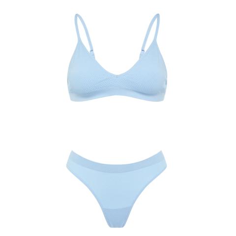 Blue Seamfree Lingerie Set