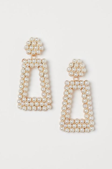 Beaded Earrings - White