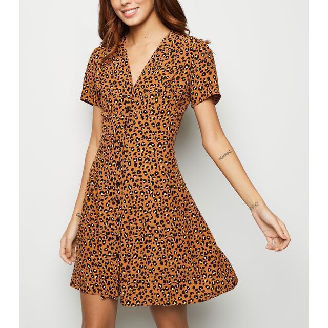 new look leopard tea dress