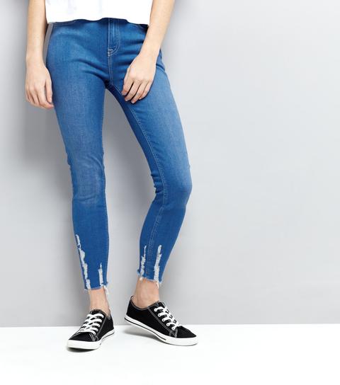 Blue Fray Hem Skinny Jenna Jeans