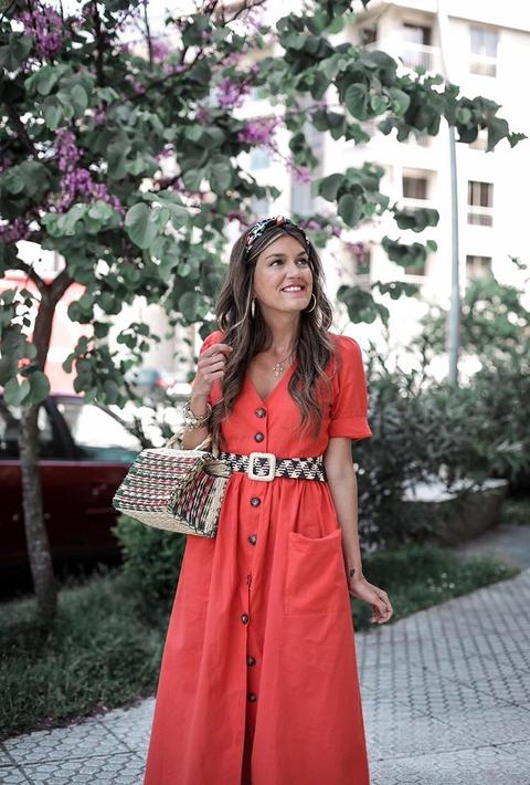 Vestido Camisero Naranja