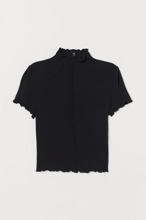 Top Cropped Sobrehilado - Negro