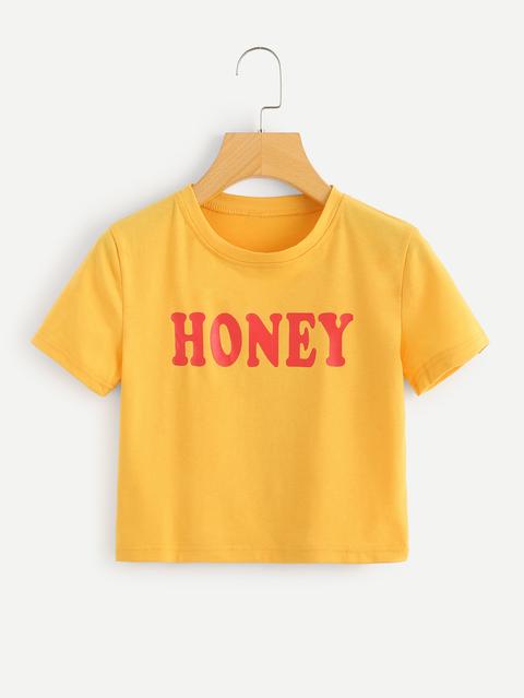Camiseta Con Estampado De Letras