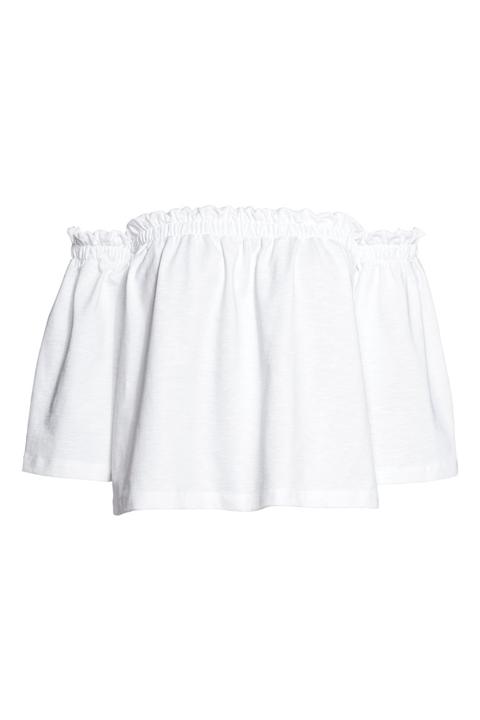 H & M - Off-the-shoulder Top - White