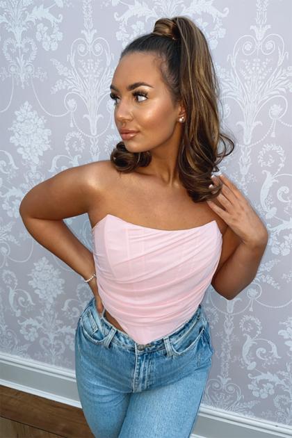 Stephy Pink Corset Top