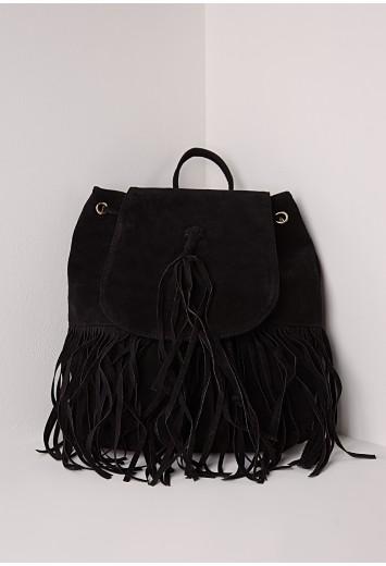 Fringe Rucksack Black