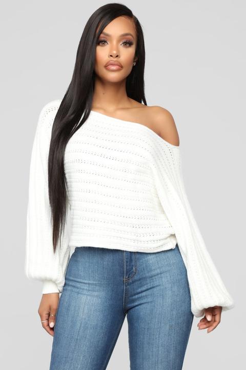 Fashion nova off 2025 the shoulder sweater