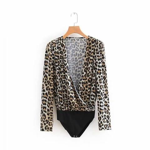 Body Lipy Leopardato E Scollo Profondo A V