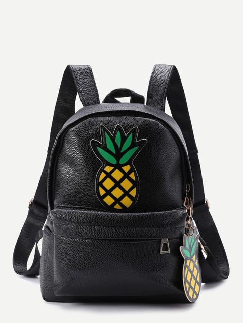 Zaino Con Toppa Dell'ananas E Cerniera Sul Davanti