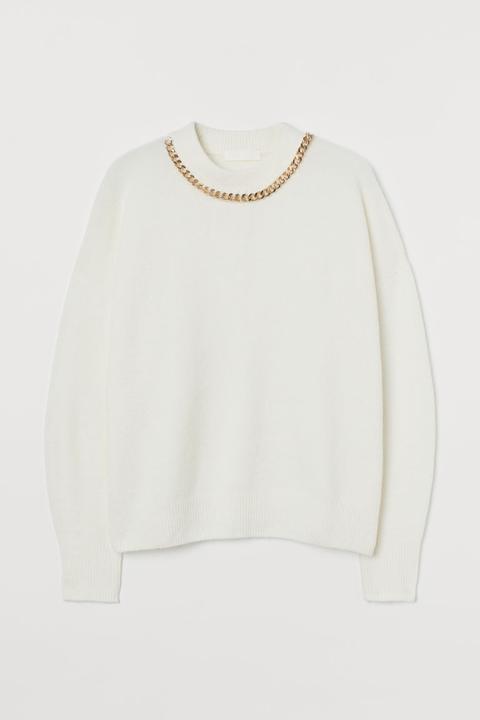 Chain-detail Jumper - White