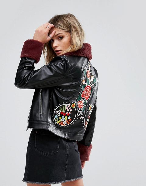 Boohoo - Giacca In Pelle Sintetica Con Borchie