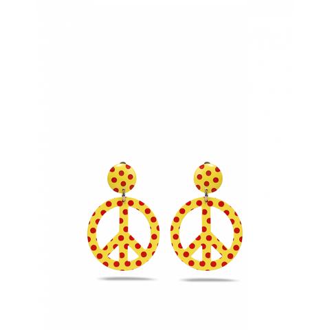 Boucles D’oreilles Pendantes Peace Avec Motif Polka Dots