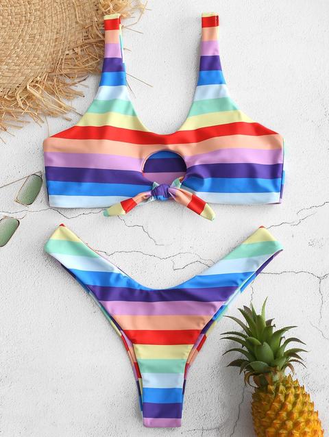 Bikini A Righe Colorate Multi