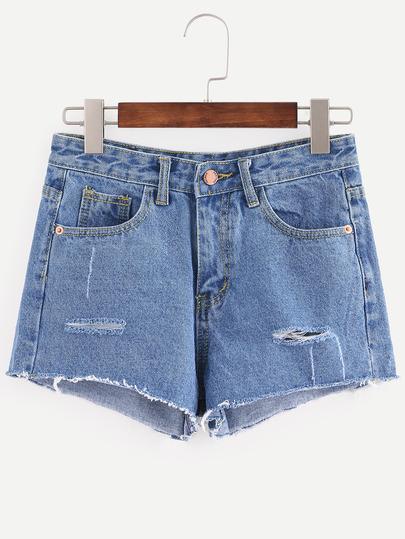 Shorts Rotos Denim -azul