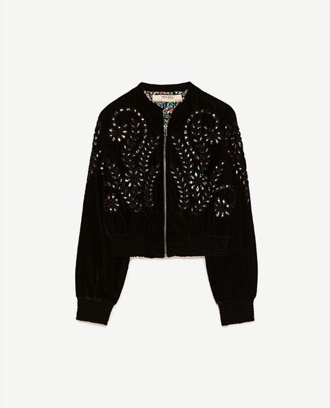 Bomber Terciopelo Bordada