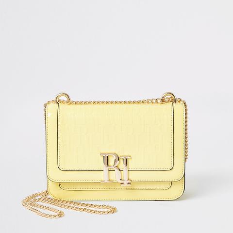 Yellow Ri Embossed Underarm Satchel Bag